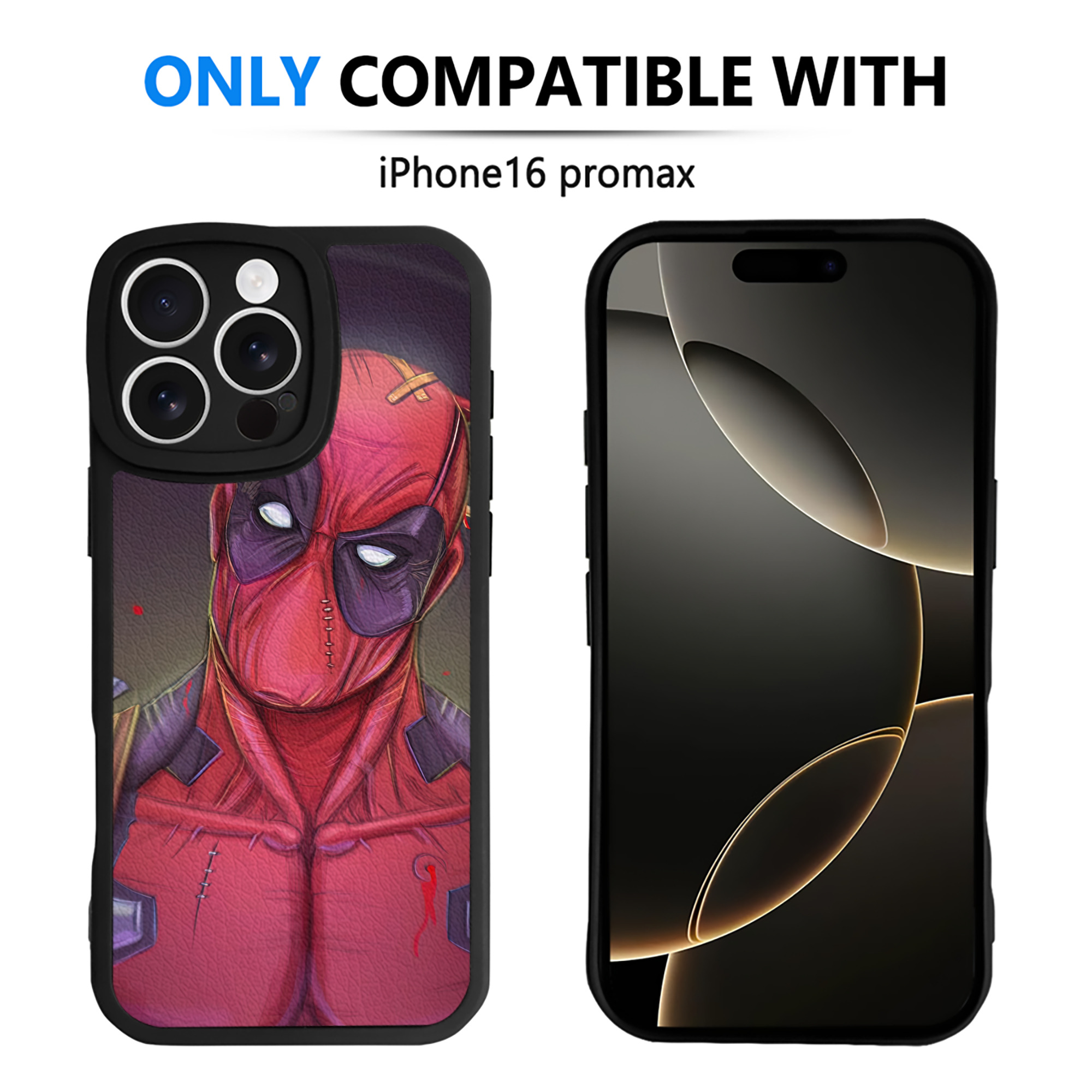 （画像用） Deadpool デッドプール 【iPhone 16シリーズ対応】シリコンスマホケース（レザー調） 材質：シリコン